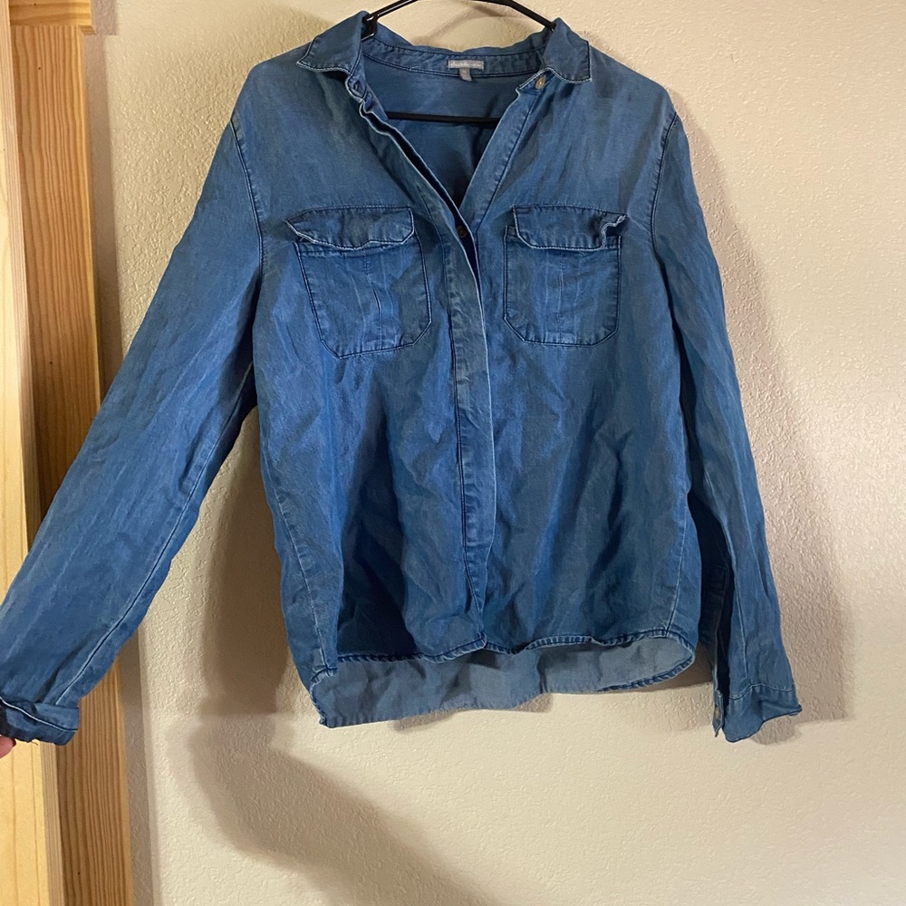 Lightweight denim button up